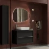 Meuble De Salle De Bains Faible Profondeur|Autres Ensemble salle de bain STEEL noir frêne, en plusieurs dimensions - 92 cm