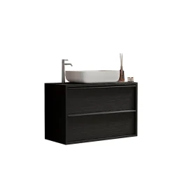 Meuble De Salle De Bains Faible Profondeur|Autres Ensemble salle de bain STEEL noir frêne, en plusieurs dimensions - 92 cm