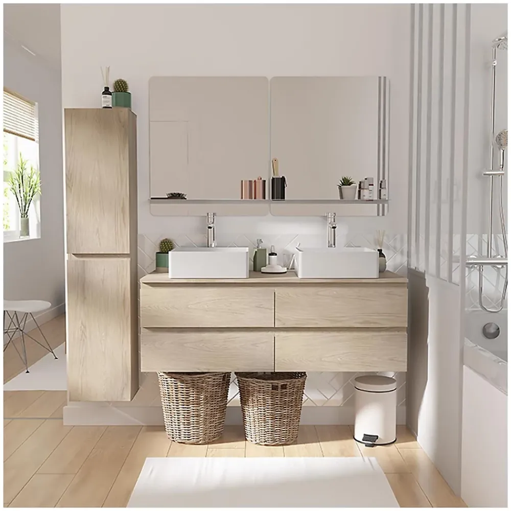 Mob-In Ensemble SORRENTO double vasque suspendu 120cm