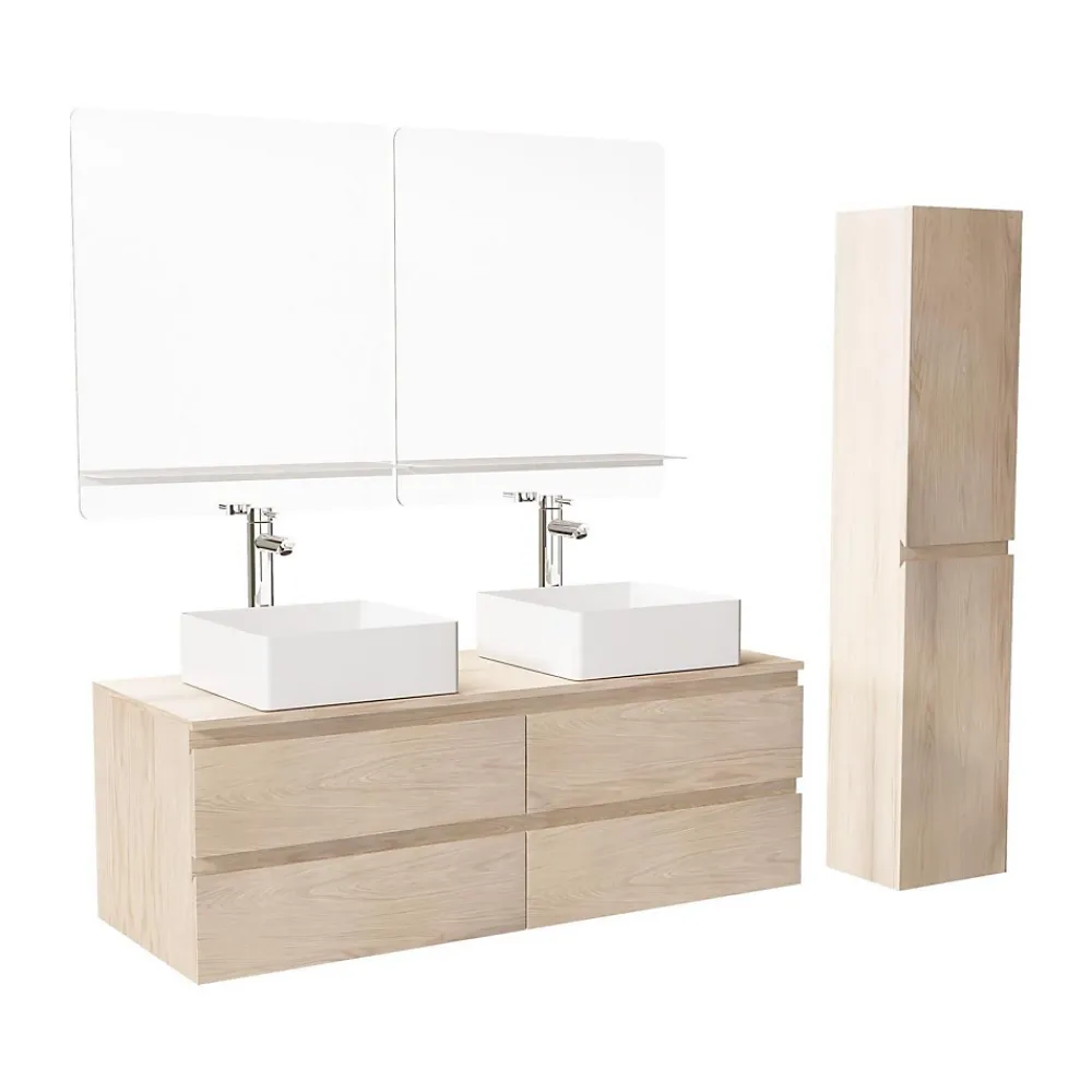 Mob-In Ensemble SORRENTO double vasque suspendu 120cm