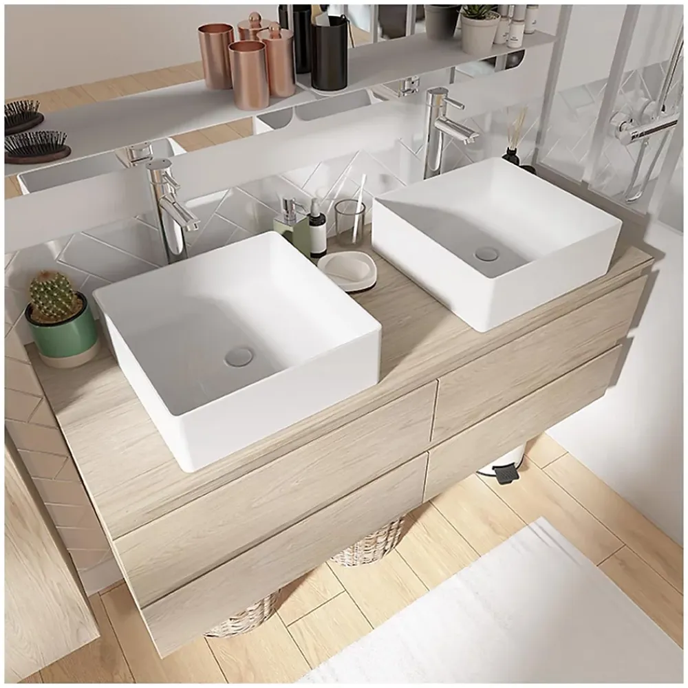 Mob-In Ensemble SORRENTO double vasque suspendu 120cm