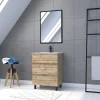 Ensemble Meuble De Salle De Bains|Galedo Ensemble sous vasque à poser effet chêne industriel 3 tiroirs + vasque blanche + 1 miroir, l.60 cm, Timber