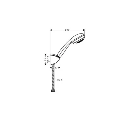 Pommeau De Douche, Flexible Et Barre De Douche|Hansgrohe Ensemble support mural et douchette Vario avec flexible de douche 160 cm chromé Crometta 85