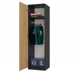 Armoire De Salle De Bains|Autres ESME - Armoire simple style scandinave chambre à coucher - 50x50x180 - 1 porte - Dressing