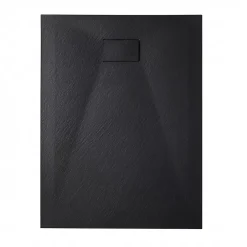 Ceramia Essential 120x80 cm receveur de douche rectangulaire à poser SMC avec surface effet pierre, noir (CERAES12080B)