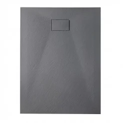 Ceramia Essential 120x90 cm receveur de douche rectangulaire à poser SMC avec surface effet pierre, gris foncé (CERAES12090DG)