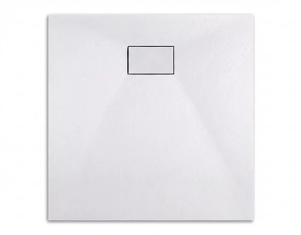 Ceramia Essential 90x90 cm receveur de douche carré à poser SMC avec surface effet pierre, blanc (CERAES9090W)