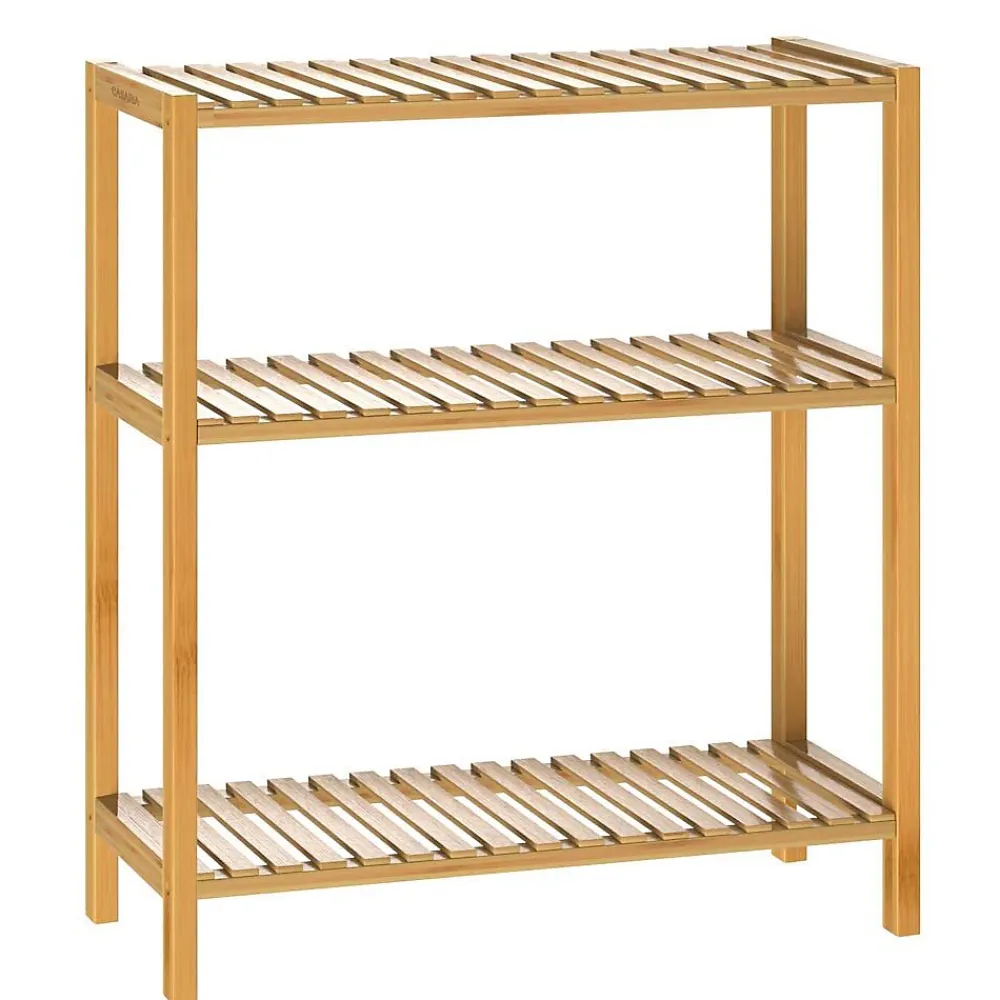 Etagère Salle De Bains|Nature Pro Etagere de Rangement Bambou - Niveaux Reglables en Hauteur - Cuisine Salle de bain Salon
