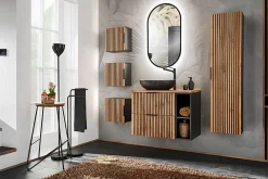 Furnidea Etagère - extension de salle de bain suspendue XILO NOIR 20 cm