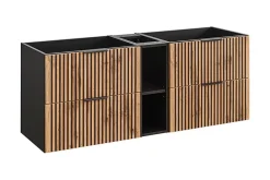 Furnidea Etagère - extension de salle de bain suspendue XILO NOIR 20 cm