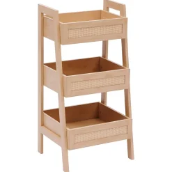 5Five Etagère Cane 3 niveaux H80cm bois clair - Beige-
