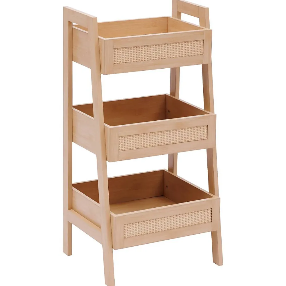 5Five Etagère Cane 3 niveaux H80cm bois clair - Beige-