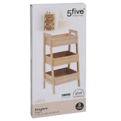5Five Etagère Cane 3 niveaux H80cm bois clair - Beige-