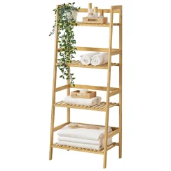 Etagère Salle De Bains|[En.Casa] Etagère échelle à 4 Niveaux Vinje 48 x 32 x 123 cm en.casa