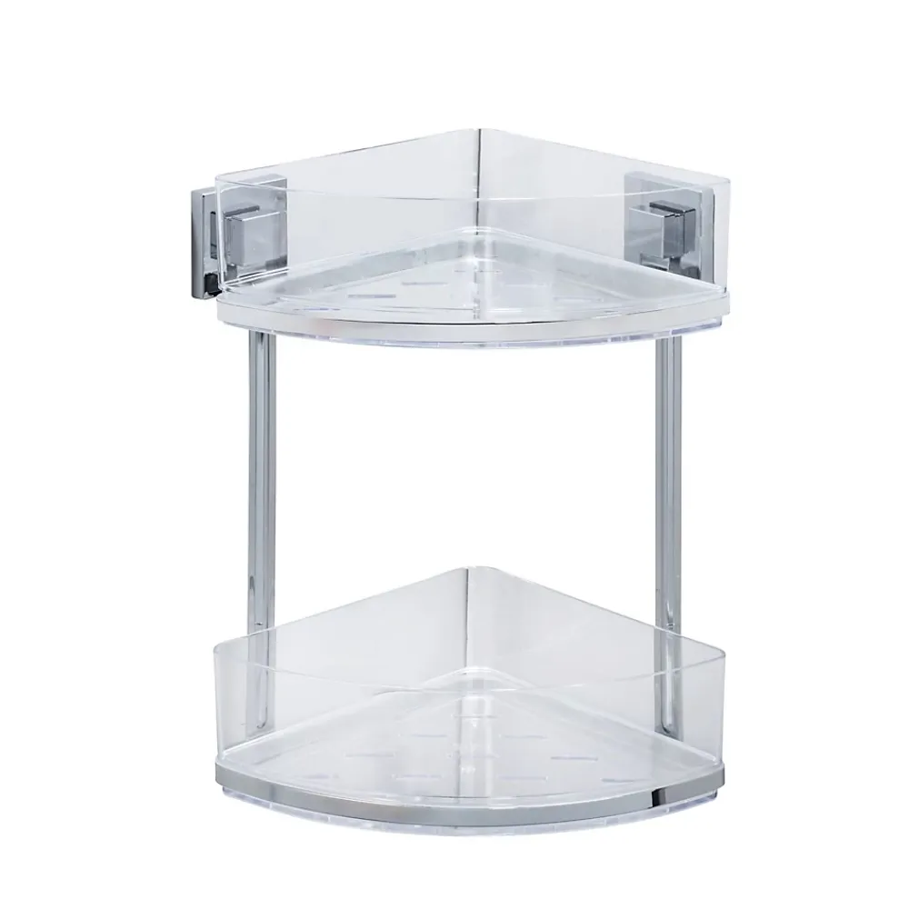 Etagère Salle De Bains|Wenko Etagère d'angle en acier inox Quadro 2 niveaux
