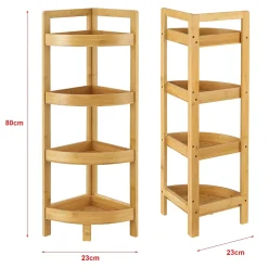 Etagère Salle De Bains|[En.Casa] Etagère d'angle Lestijaervi 4 niveaux pour salle de bain ou cuisine 80 x 23 x 23 cm en.casa