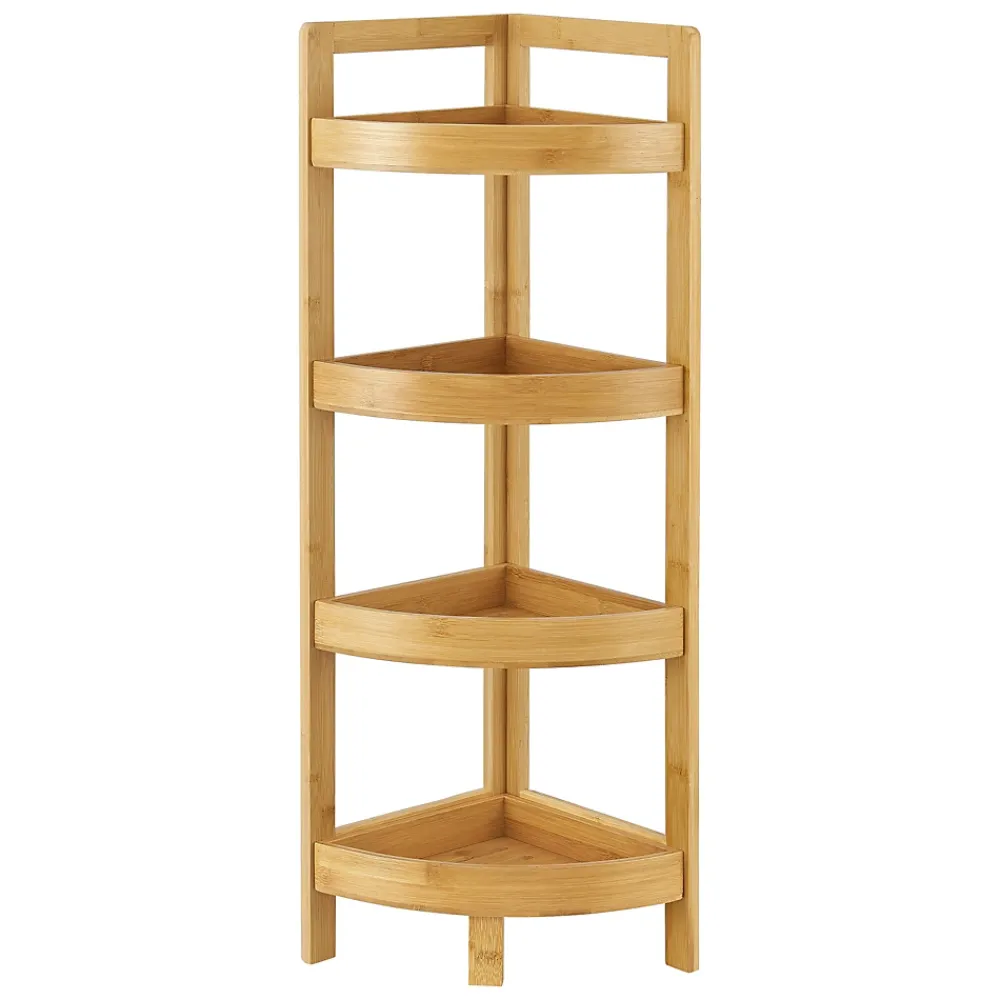 Etagère Salle De Bains|[En.Casa] Etagère d'angle Lestijaervi 4 niveaux pour salle de bain ou cuisine 80 x 23 x 23 cm en.casa