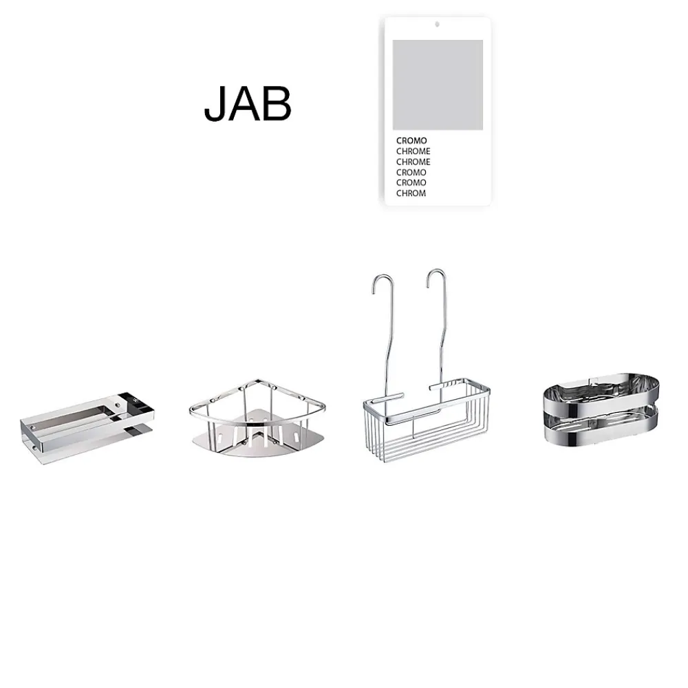 Poalgi Etagère de douche d'angle chromé Inox S304 SKY BATH