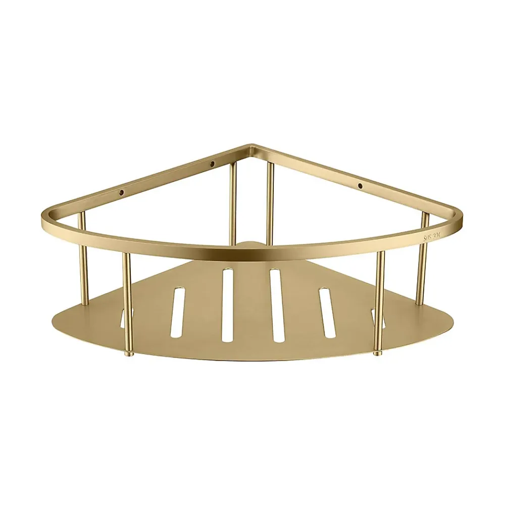 Etagère Salle De Bains|Poalgi Etagère de douche d'angle or brossé Inox S304 SKY BATH