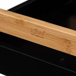 Etagère Salle De Bains|5Five Etagère de rangement 3 niveaux en Bambou et Bois Noir H 80 cm