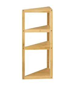 Etagère Salle De Bains|5Five Etagère de rangement d'angle 4 niveaux en Bambou H 80 cm