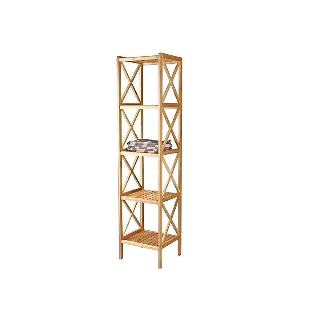 MSV Etagère de rangement de 5 Niveaux en Bambou