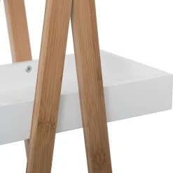 Etagère Salle De Bains|5Five Etagère de rangement Desserte 3 niveaux en Bambou et bois Noir H 82 cm