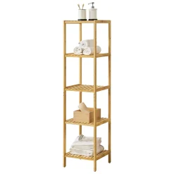 Etagère Salle De Bains|[En.Casa] Etagère de rangement Lierne 33 x 33 x 140 cm en.casa