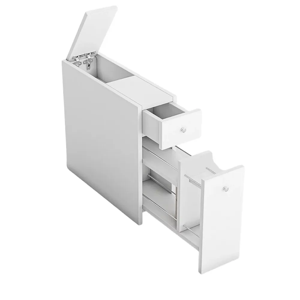 Etagère Salle De Bains|Calicosy Etagère de rangement WC blanc L19 cm - CALENCIA