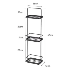 Yamazaki Etagère de salle de bain à 3 niveaux - H67 cm