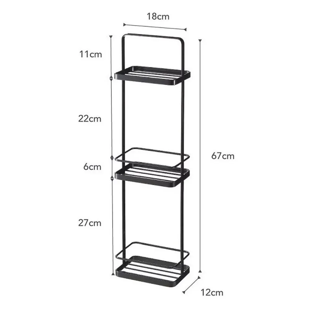 Yamazaki Etagère de salle de bain à 3 niveaux - H67 cm