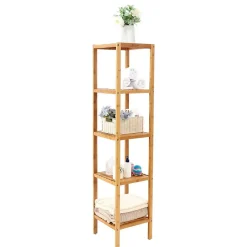 Calicosy Etagère de salle de bain avec 5 tablettes - H146 cm