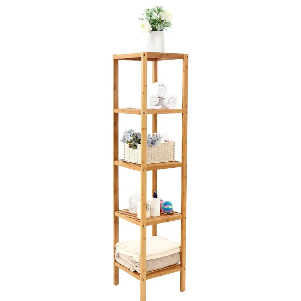 Calicosy Etagère de salle de bain avec 5 tablettes - H146 cm