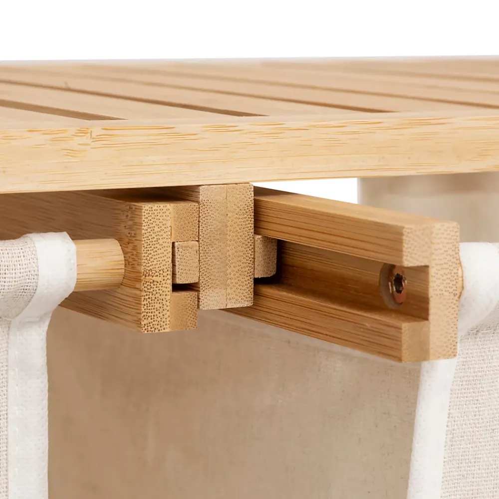 Etagère Salle De Bains|Five Simply Smart Etagère de salle de bain bambou avec panier à linge double compartiments, Tidy Box