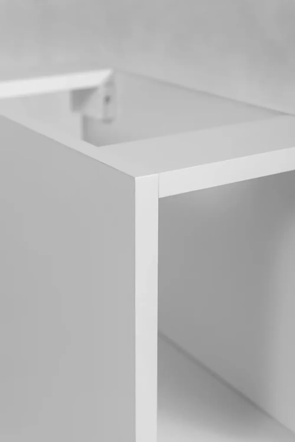 3xE Living Etagère de salle de bain, Blanc Mat, 20 x 57 x 46 cm