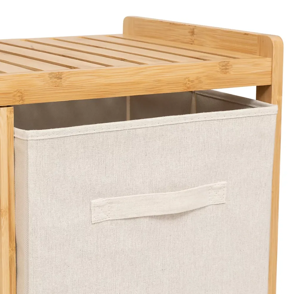 Etagère Salle De Bains|Five Simply Smart Etagère de salle de bain bambou avec panier à linge, Tidy Box