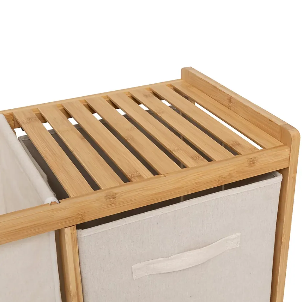 Etagère Salle De Bains|Five Simply Smart Etagère de salle de bain bambou avec panier à linge, Tidy Box