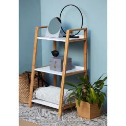 Wenko Etagère de salle de bain en bambou Finja - L. 43 x H. 76 cm