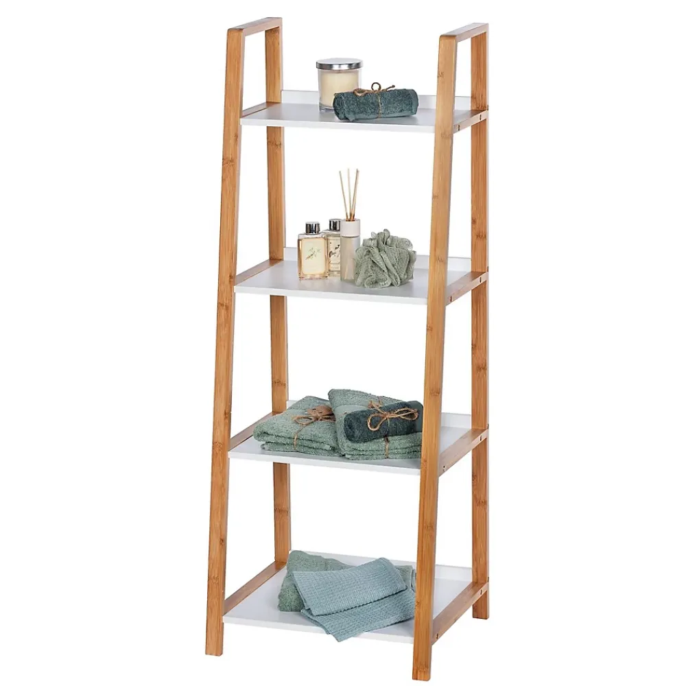 Etagère Salle De Bains|Wenko Etagère de salle de bain en bambou Finja - L. 43 x H. 112 cm