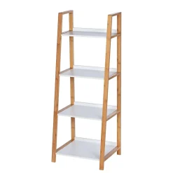 Etagère Salle De Bains|Wenko Etagère de salle de bain en bambou Finja - L. 43 x H. 112 cm