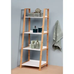 Etagère Salle De Bains|Wenko Etagère de salle de bain en bambou Finja - L. 43 x H. 112 cm