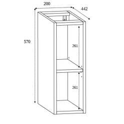 3xE Living Etagère de salle de bain, Noir Mat, 20 x 57 x 46 cm