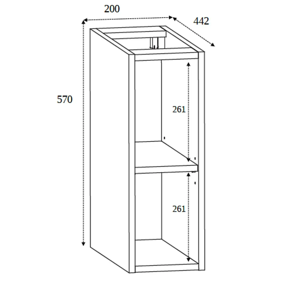 3xE Living Etagère de salle de bain, Noir Mat, 20 x 57 x 46 cm