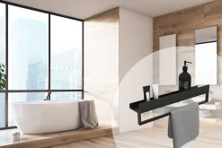 Meuble De Salle De Bains Faible Profondeur|Etagère Salle De Bains|Rea ETAGÈRE DE SALLE DE BAIN SF01-600-B BLACK
