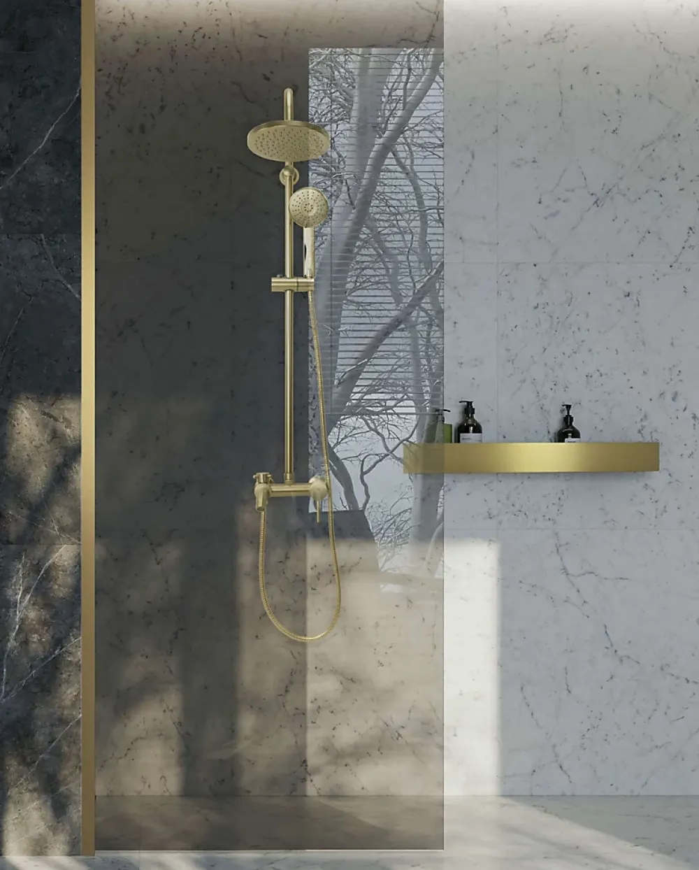 Rea ETAGÈRE DE SALLE DE BAIN SF04-600-BG BRUSH GOLD