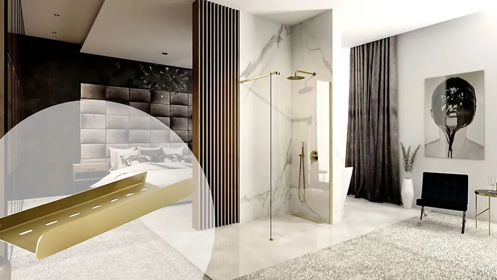 Etagère Salle De Bains|Rea ETAGÈRE DE SALLE DE BAIN SF03-450-BG BRUSH GOLD