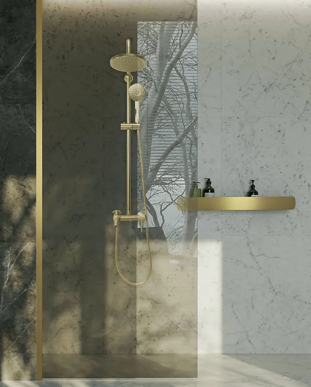 Rea ETAGÈRE DE SALLE DE BAIN SF03-600-BG BRUSH GOLD