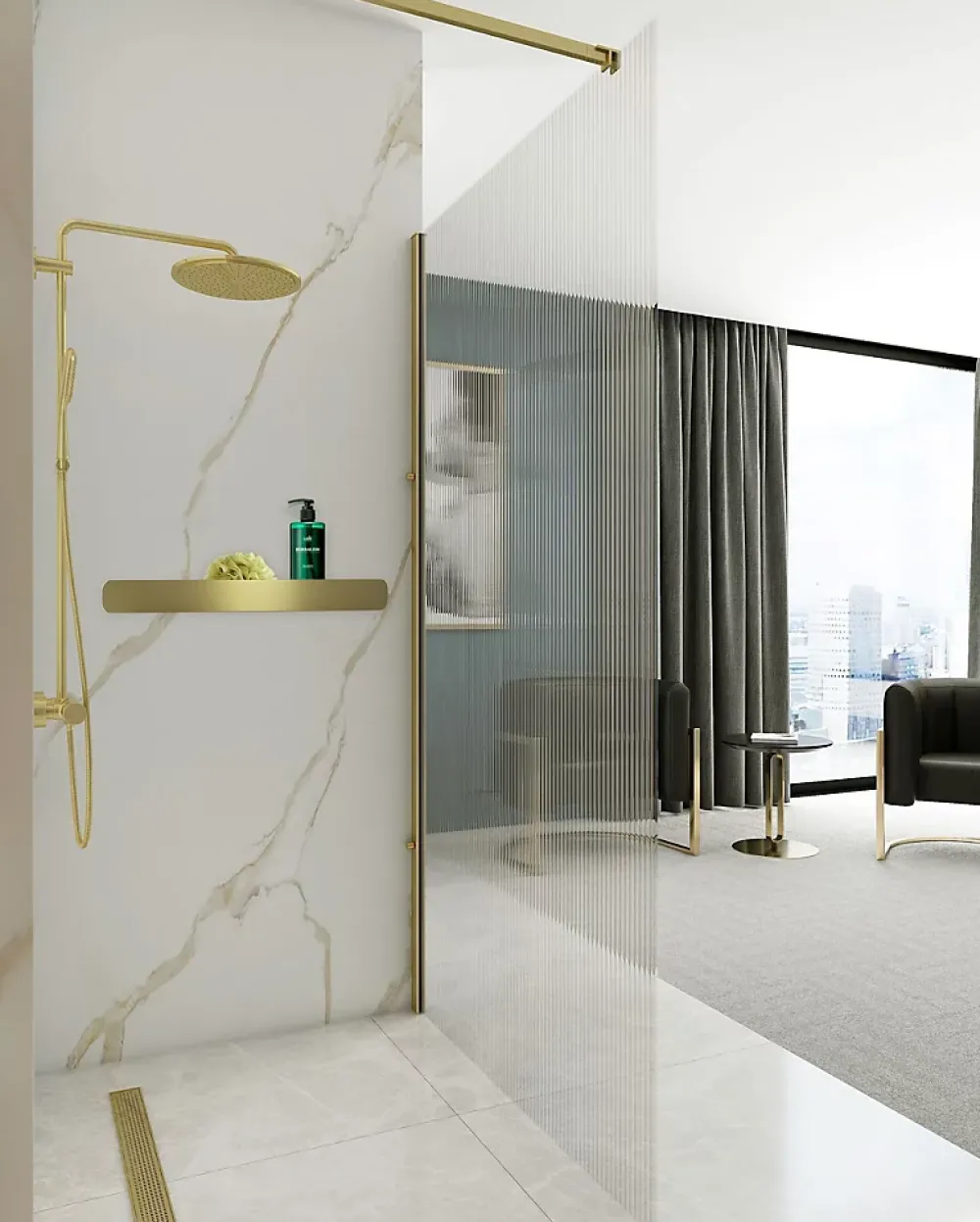 Rea ETAGÈRE DE SALLE DE BAIN SF03-600-BG BRUSH GOLD