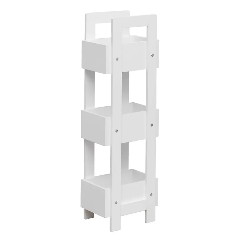 Etagère Salle De Bains|Mobili Rebecca Etagère de Salle de Bains en MDF Blanc Moderne 88x28x20 cm Rebecca Mobili
