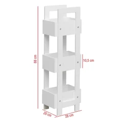 Etagère Salle De Bains|Mobili Rebecca Etagère de Salle de Bains en MDF Blanc Moderne 88x28x20 cm Rebecca Mobili